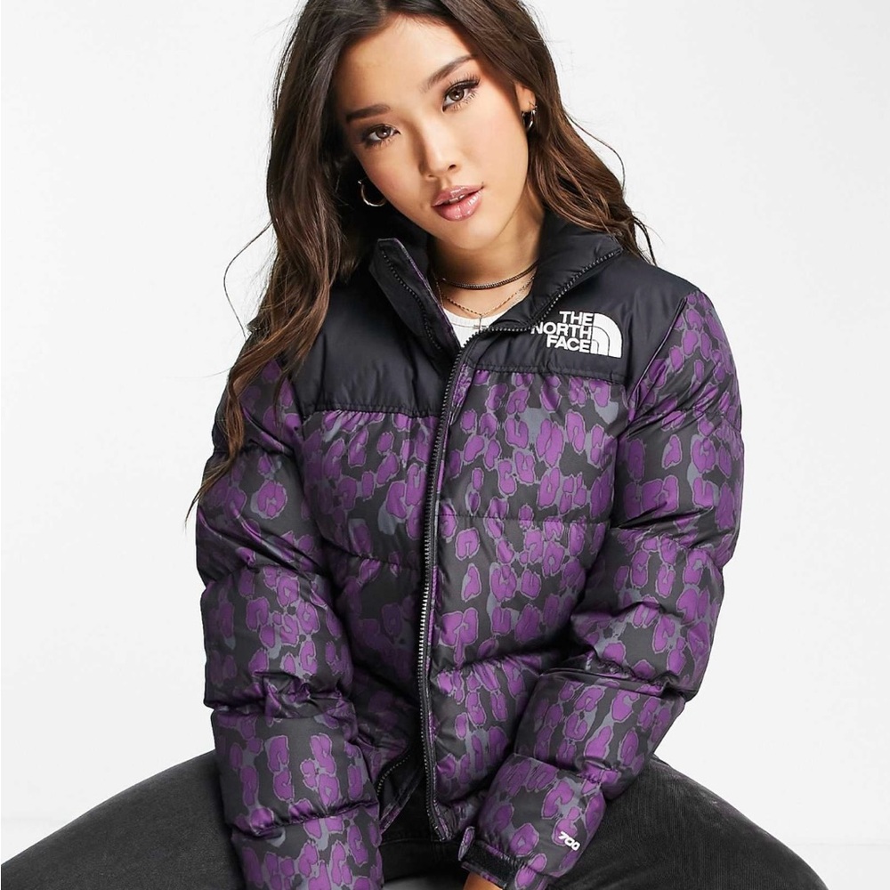 The North Face 1996 Retro printed Nuptse jacket in purple